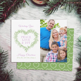 Kärlek grönt lila mistletohjärtofoto Jul