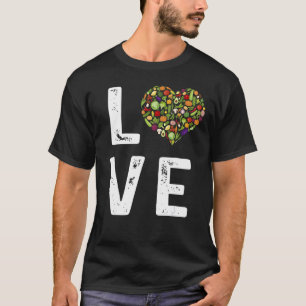 Kärlek Grönt Vegetables Cute Health Salad Food Veg T Shirt