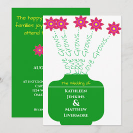 "Kärlek Grows" Bröllopsinbjudan till Bright Blommi Inbjudningar