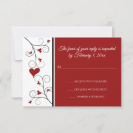 Kärlek Grows | Red Hearts Valentine Bröllop OSA Kort