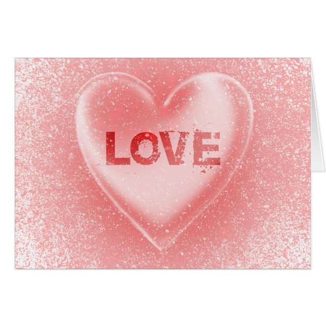 Kärlek : Grunge Heart : Hälsningskort (Framsidan Horizontal)
