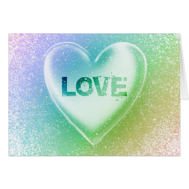 Kärlek : Grunge Heart : Hälsningskort (Framsidan Horizontal)