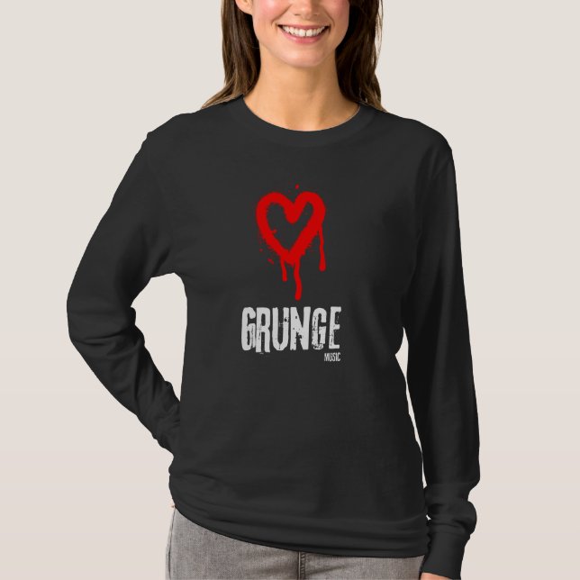 Kärlek Grunge Music T Shirt (Framsida)