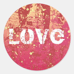 Kärlek Grunge Urban Sunrise Sticker Runt Klistermärke
