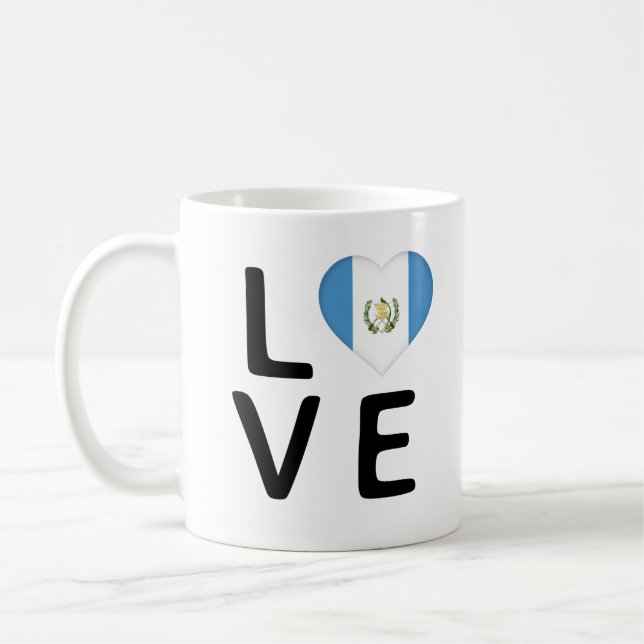 Kärlek - Guatemala Flagga Kaffemugg (Vänster)