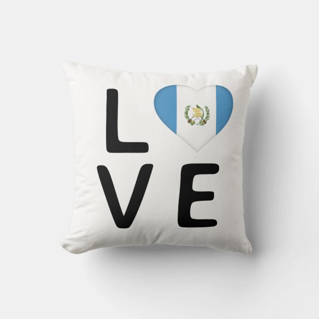 Kärlek - Guatemala Flagga Kudde (Framsida)
