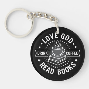 Kärlek Gud Drink Coffee Read Bokar Älskare Vintage