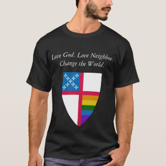 Kärlek Gud. Kärlek granne. Episcopal LGBTQ T Shirt
