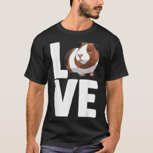 Kärlek Guinea Gris Tee Women Funny Cavy Tees Pet L
