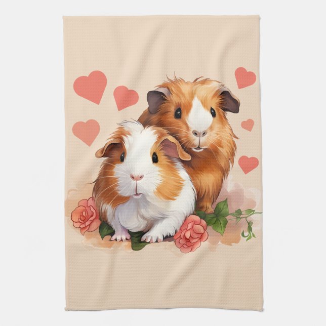 Kärlek Guinea Grisar Kökshandduk (Vertikal)