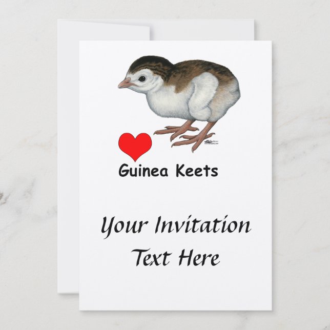 Kärlek Guinea Keets Inbjudningar (Framsida)