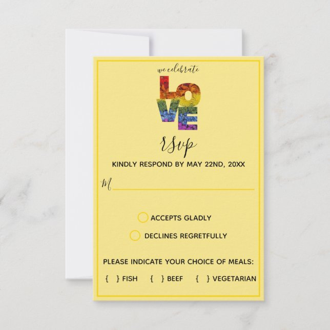 KÄRLEK Gula Blommor Tema Samkönat Bröllop Svar Sen (Framsida)