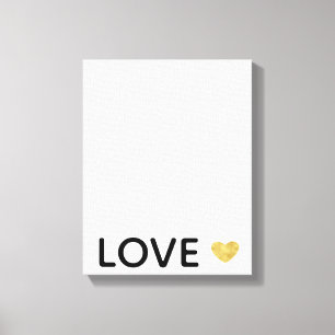 Kärlek Guld Heart Canvastryck