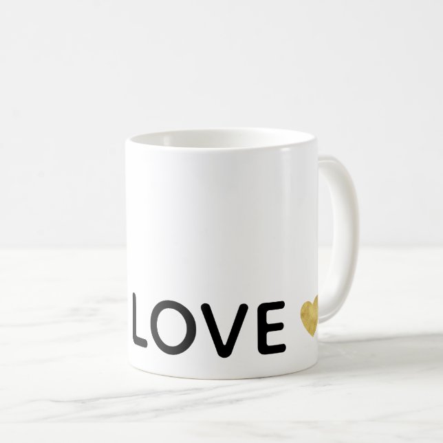 Kärlek Guld Heart Kaffemugg (Framsida höger)