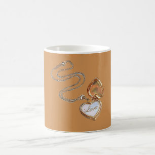 Kärlek Guld Hjärtan Halsband Kaffemugg