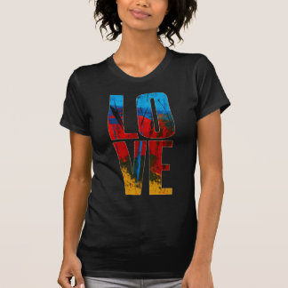 Kärlek Gult Black Blue Trendig Abstrakt Art T Shirt