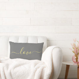 KÄRLEK | Gult och Grått Reversible Lumbar Pillow Lumbarkudde