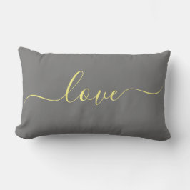 KÄRLEK | Gult och Grått Reversible Lumbar Pillow Lumbarkudde
