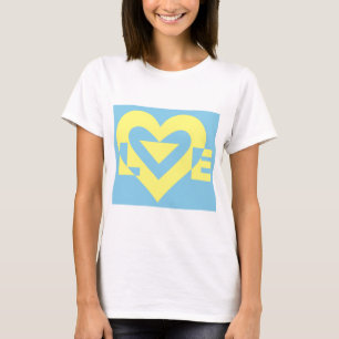 Kärlek Gult om blått T Shirt