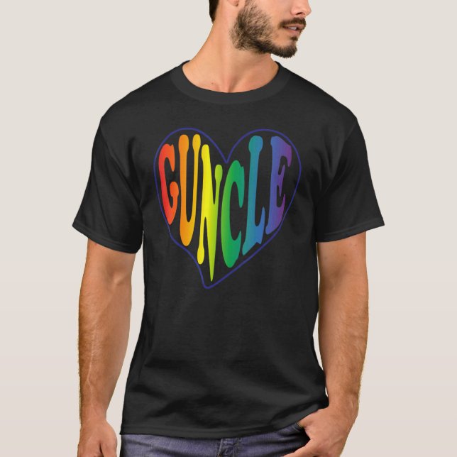 Kärlek Guncle LGbt Pride Gay farbror Lgbt Support T Shirt (Framsida)