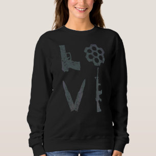 Kärlek Guns Pistol Ar15 Rifle Bullets 2:a ändring T Shirt