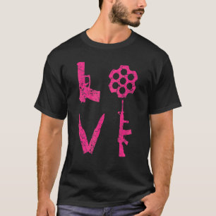 Kärlek Guns Pistol Bullets Ar15 Rifle Pro Gun 2nd T Shirt