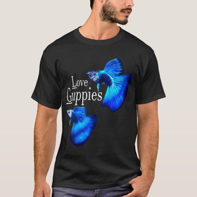 Kärlek Guppy Fisk T Shirt (Framsida)