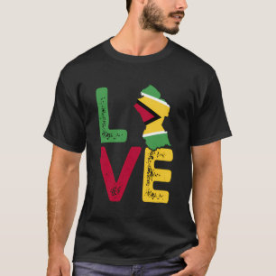 Kärlek Guyana Flagga Guyanese Guyana T Shirt