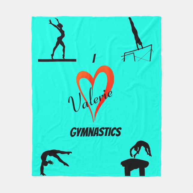 Kärlek Gymnastics Events Girls Fleece Blanket (Framsidan)