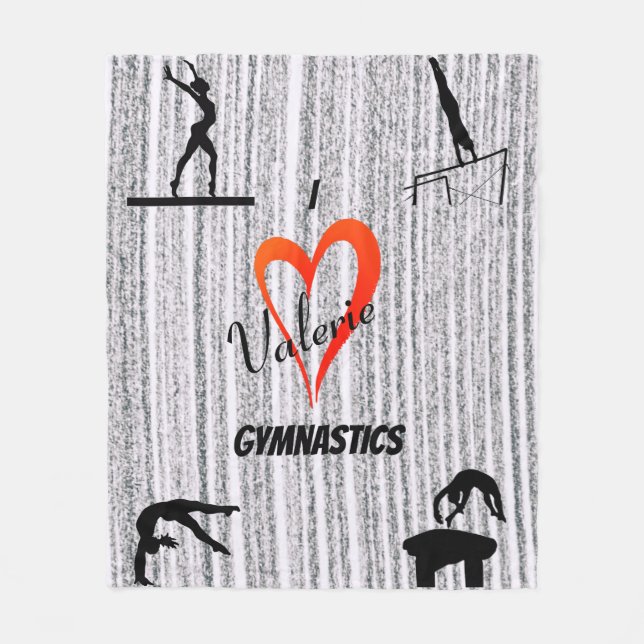Kärlek Gymnastics Events Girls Fleece Blanket (Framsidan)