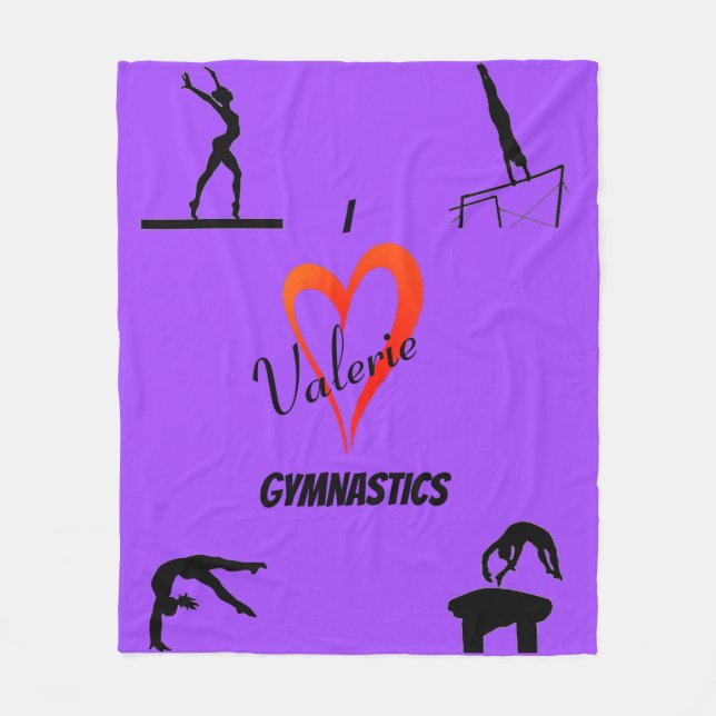 Kärlek Gymnastics Events Girls Fleece Blanket (Framsidan)