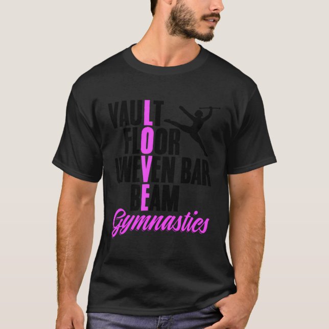 Kärlek Gymnastics Handstand Gymnast Gymnastics Coa T Shirt (Framsida)