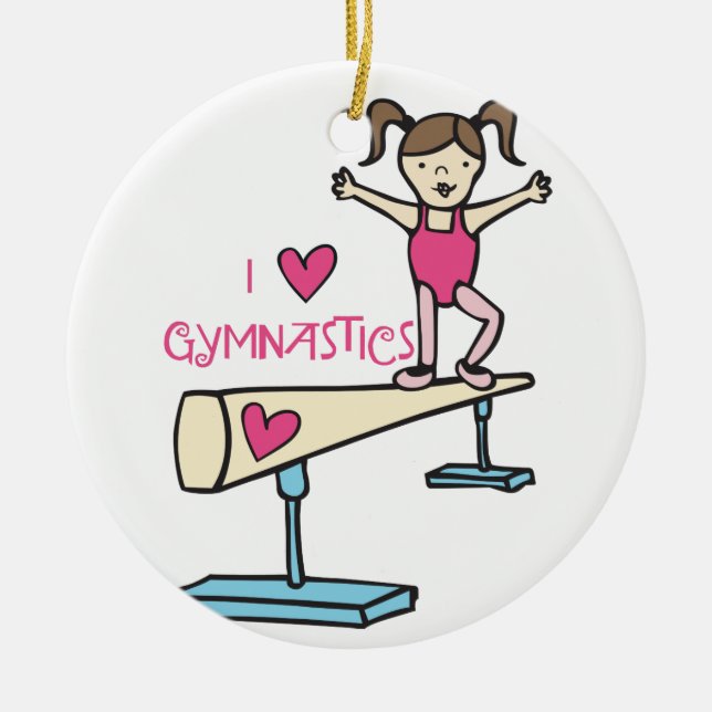 Kärlek Gymnastics Julgransprydnad Keramik (Framsidan)