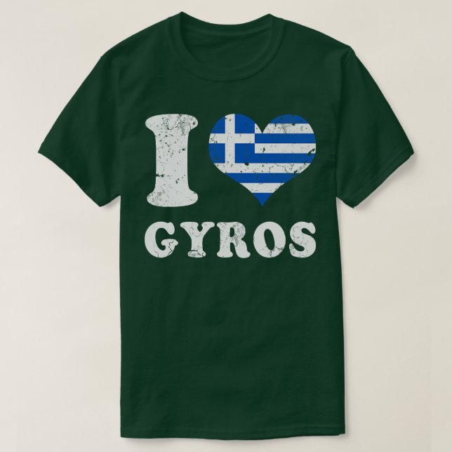Kärlek Gyros Grekiska Flagga Food Greece T Shirt (Design framsida)