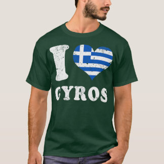 Kärlek Gyros Grekiska Flagga Food Greece T Shirt