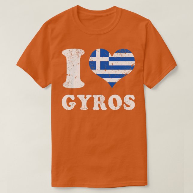Kärlek Gyros Grekiska Flagga Food Greece T Shirt (Design framsida)