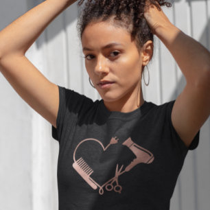 KÄRLEK Hair Stylist Hairdresser Ro Guld-sax T Shirt