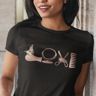 KÄRLEK Hair Stylist Hairdresser Ro Guld-sax T Shirt