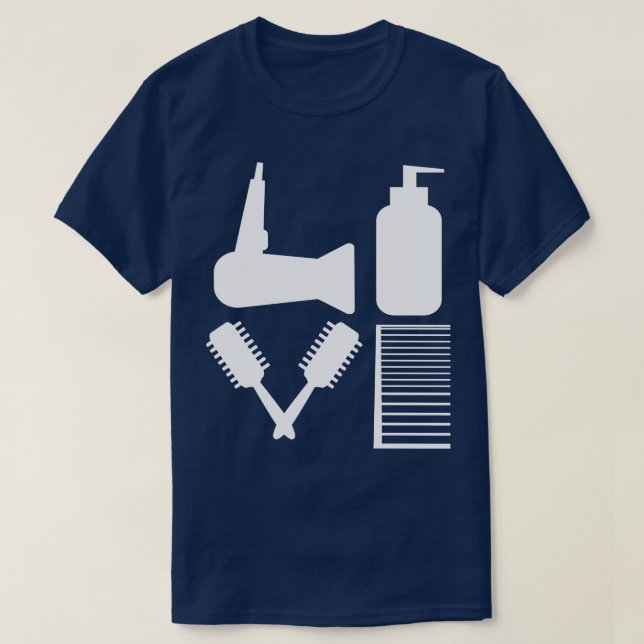 Kärlek Hairdressing T Shirt (Design framsida)