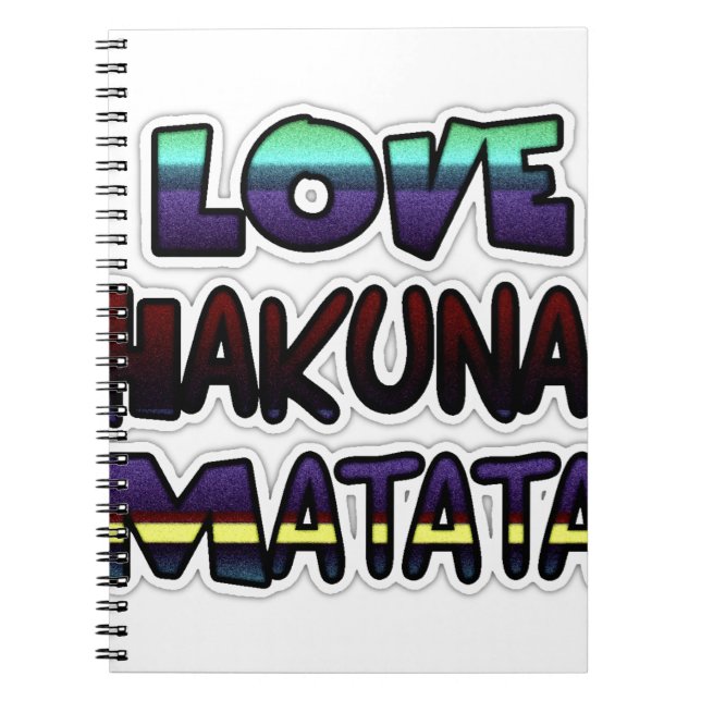 Kärlek Hakuna Matata-gåvor Anteckningsbok (Framsidan)