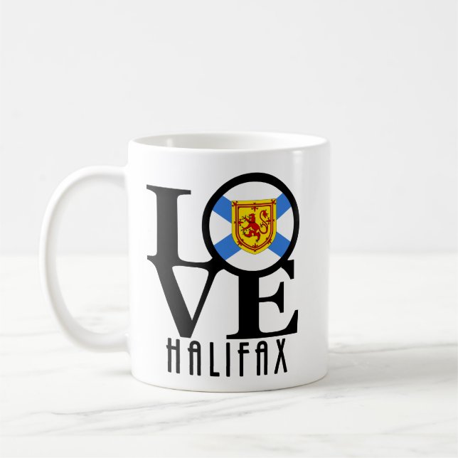 KÄRLEK Halifax Nova Scotia 11oz Kaffemugg (Vänster)