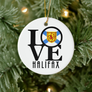 KÄRLEK Halifax Nova Scotia Julgransprydnad Keramik