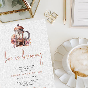 Kärlek håller på att andas Blommigt Coffee Press M Inbjudningar