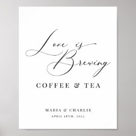 Kärlek håller på att andas Modern Black Bröllop Co Poster