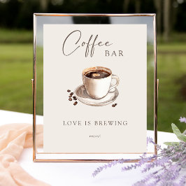 Kärlek håller på att bryta Cofee Pub Sign Poster