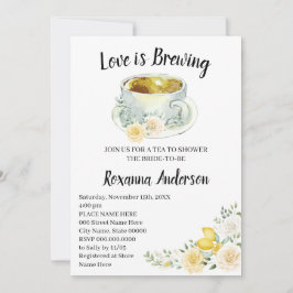 Kärlek håller på att bryta Lemons & Ro Tea Möhippa Inbjudningar