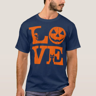 Kärlek Halloween Distress T Shirt