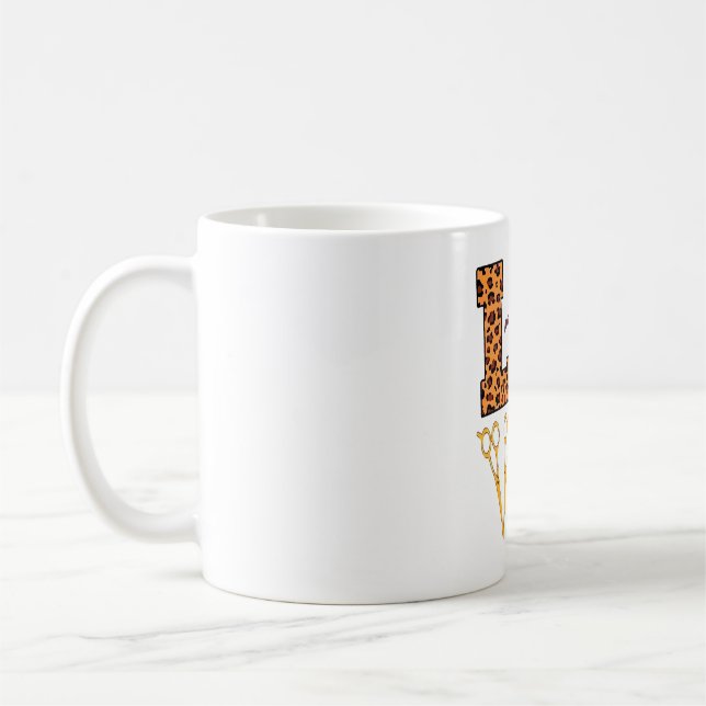 Kärlek Halloween Hairstylist Kaffemugg (Vänster)