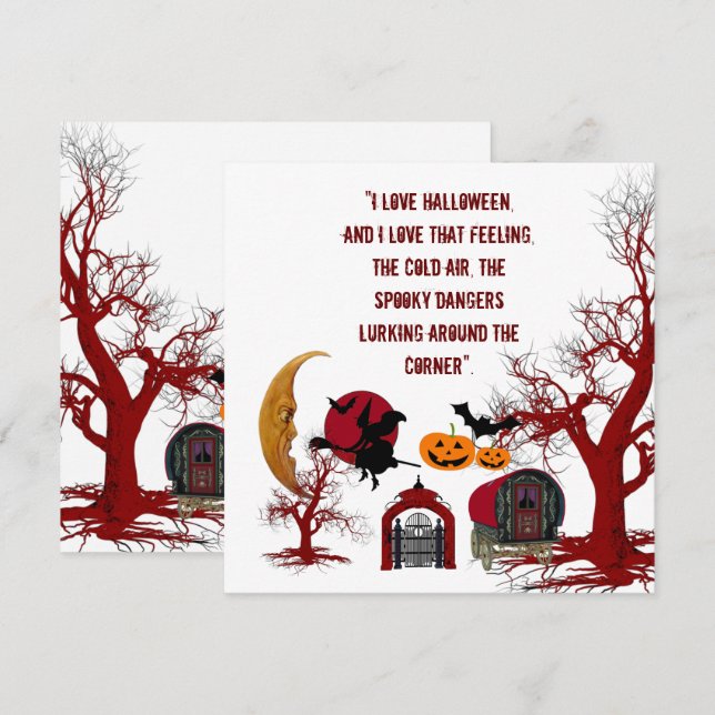 Kärlek Halloween-kort för talande taloky Witch-vag (Fram/baksida)