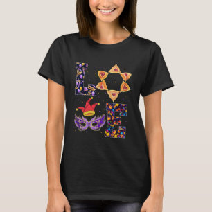 KÄRLEK Hamantaschen Jewish Purim Costume Helgdag C T Shirt